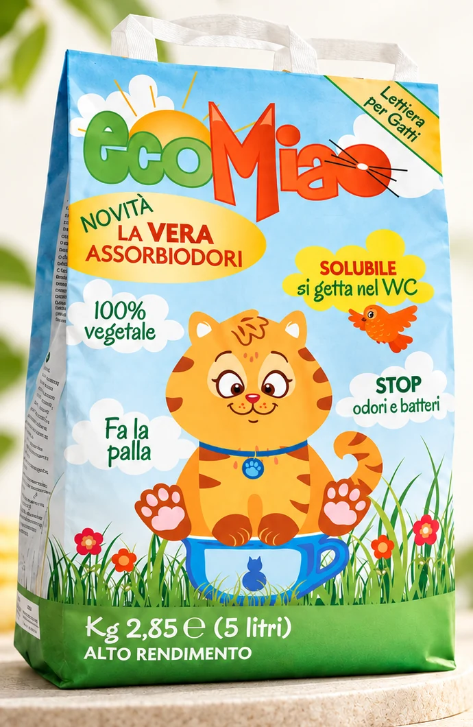 Sacco di lettiera EcoMiao da 2,85 kg (5 litri), la vera assorbiodori